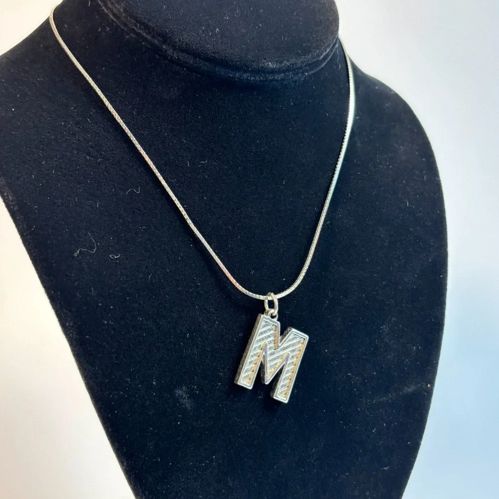 Y2K Necklace Alphabet M Initial ChokerPersonalized‎ 2000s Retro Girlhoodcore